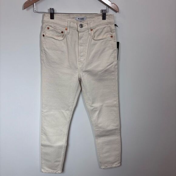 Revolve RE/DONE Orginals 90s High Rise Ankle Crop in Vintage White NEW Size 26 - Picture 4 of 16